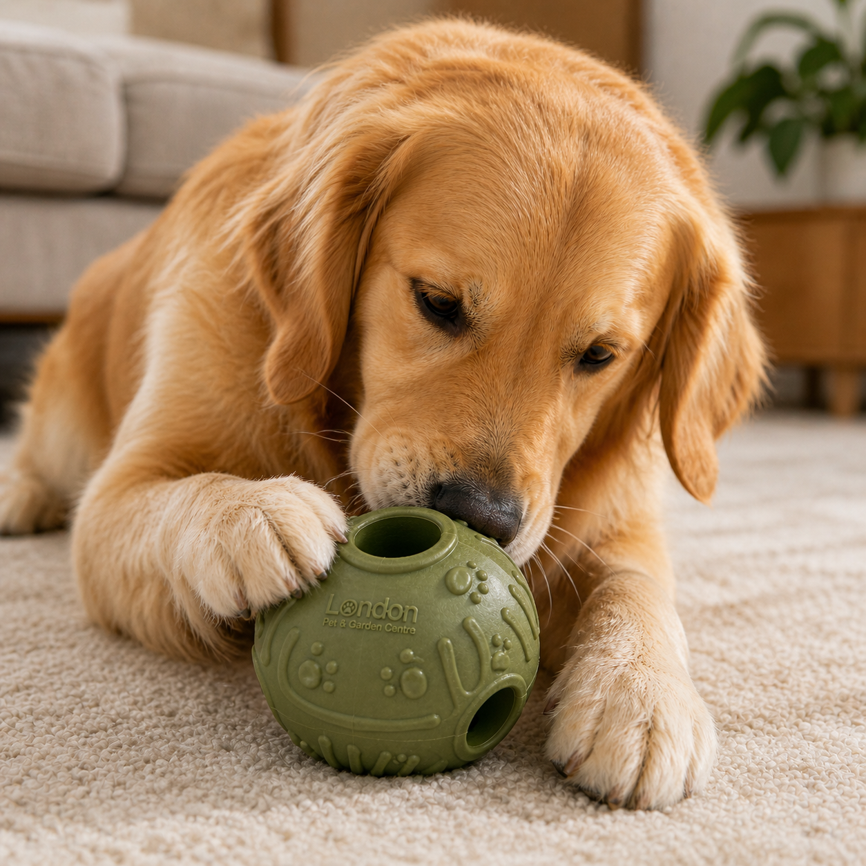 Interactive Treat Dispensing Dog Ball Toy | Durable Rubber Chew Toy for Mental Stimulation & Dental Care | London Pet & Garden Centre - Image 5