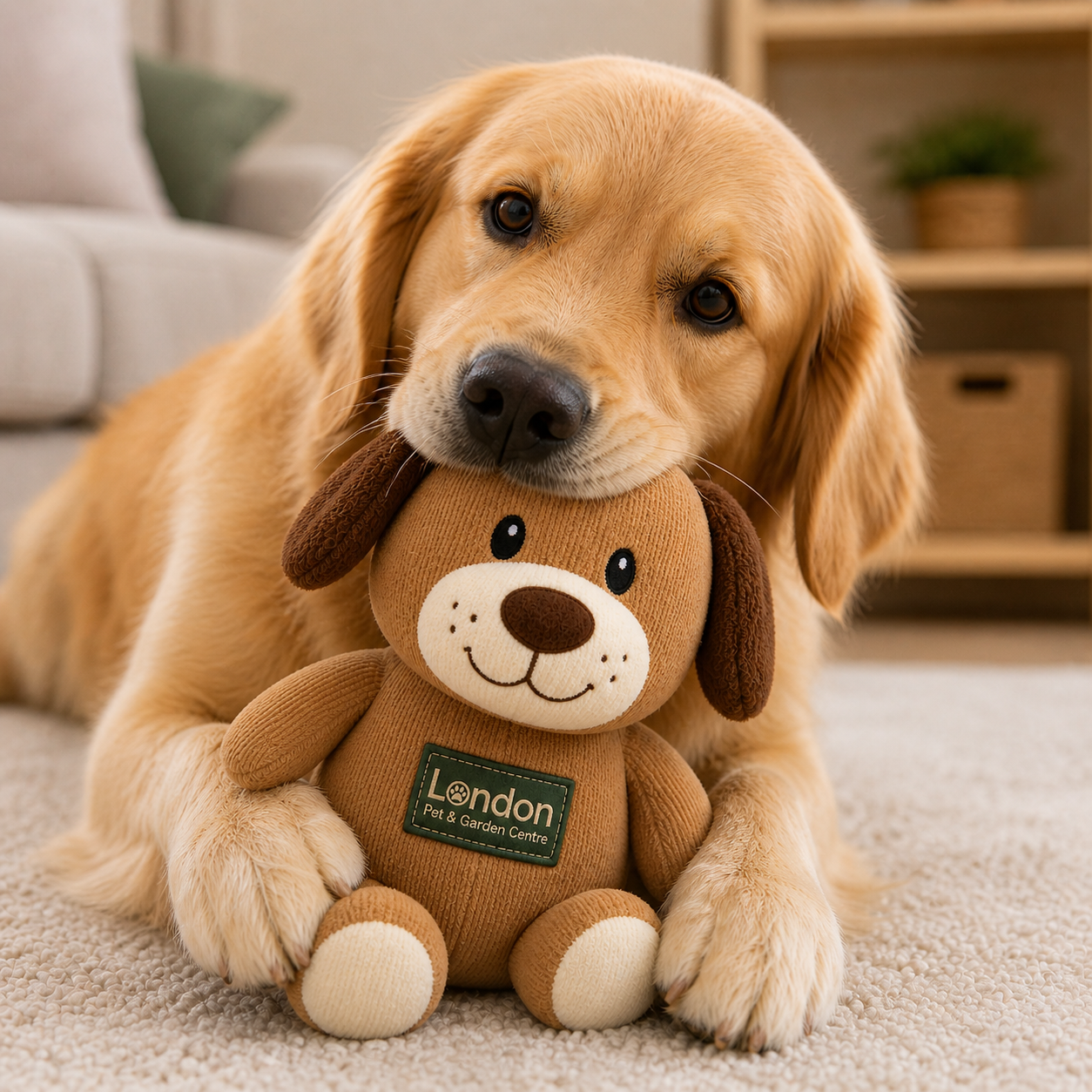 Soft Plush Dog Toy Teddy | Squeaky Stuffed Puppy Toy for Comfort & Gentle Chewing | London Pet & Garden Centre - Image 5